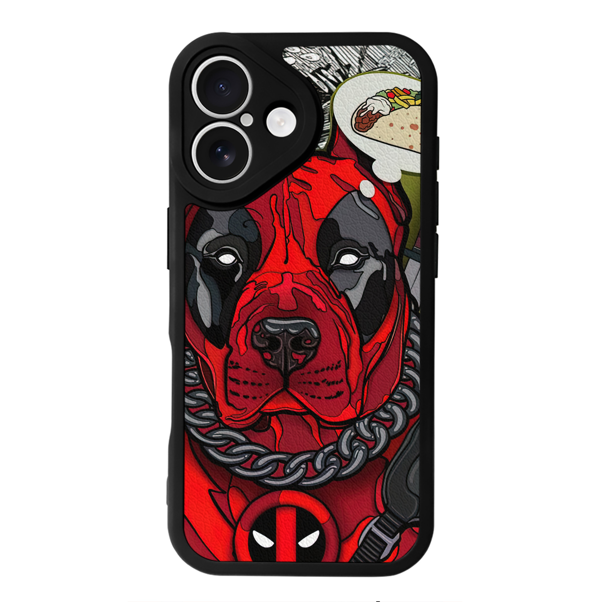 （画像用） Deadpool デッドプール 【iPhone 16シリーズ対応】シリコンスマホケース（レザー調） 材質：シリコン